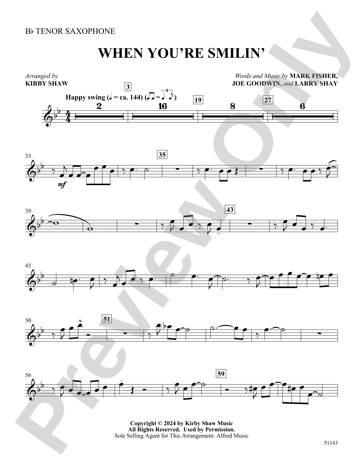 When You're Smilin': B-flat Tenor Saxophone