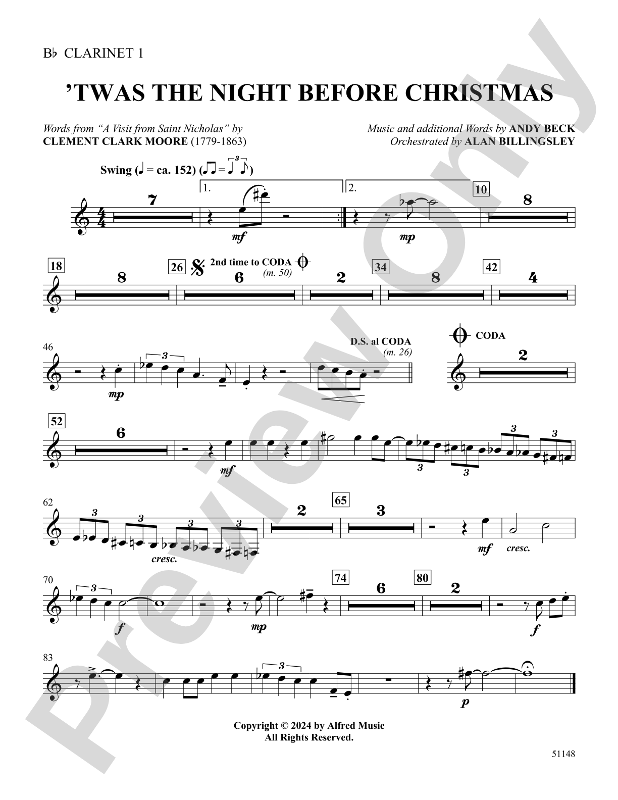 'Twas the Night Before Christmas: 1st B-flat Clarinet