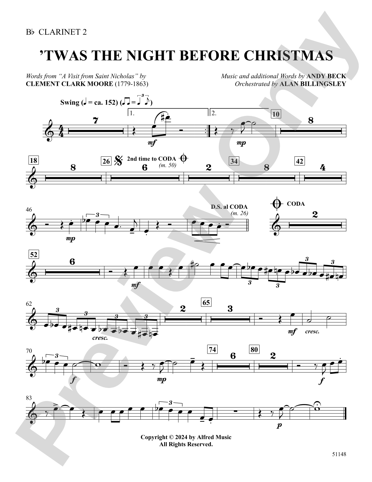 'Twas the Night Before Christmas: 2nd B-flat Clarinet