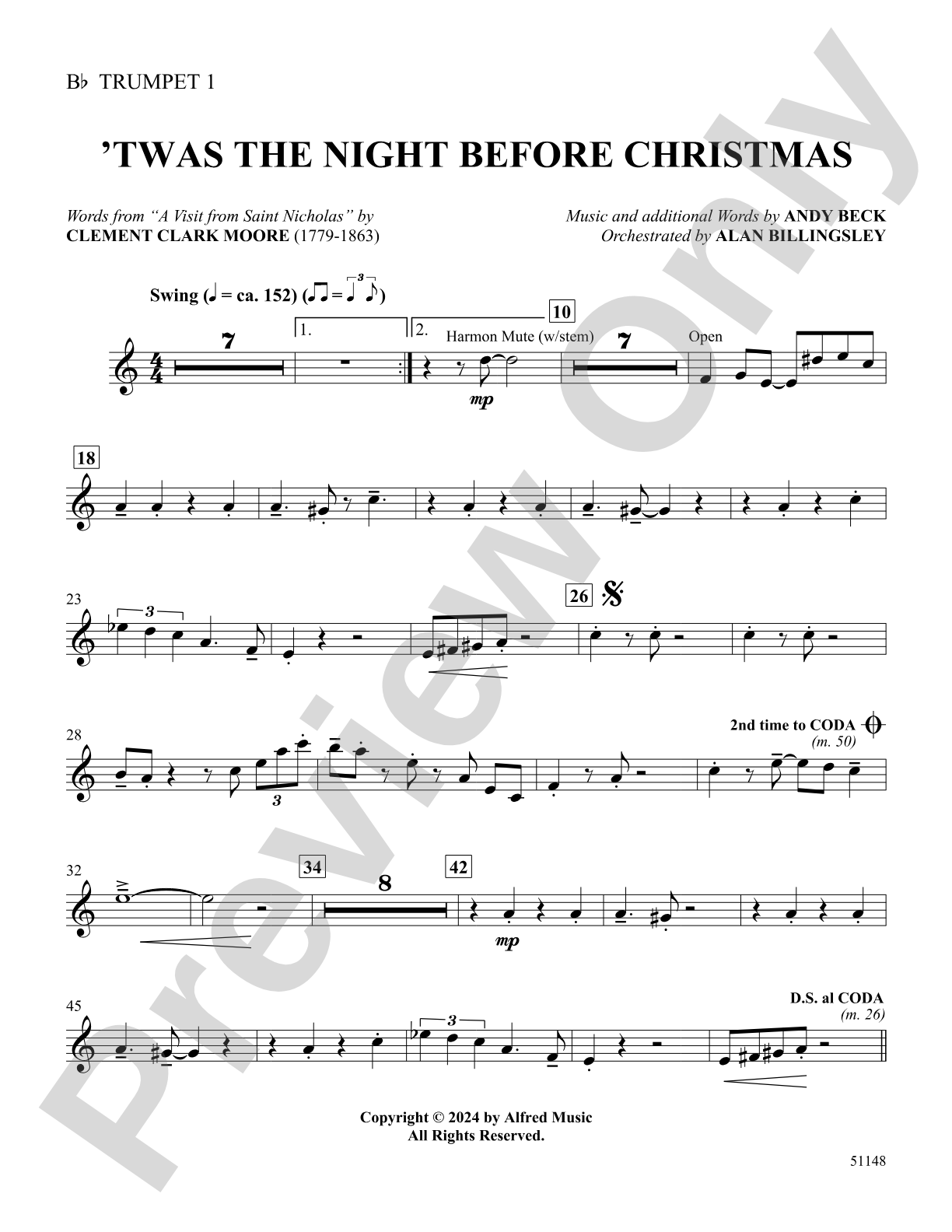 'Twas the Night Before Christmas: 1st B-flat Trumpet