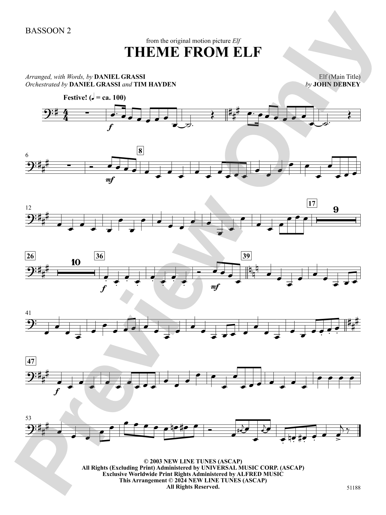 Theme from Elf: 2nd Bassoon