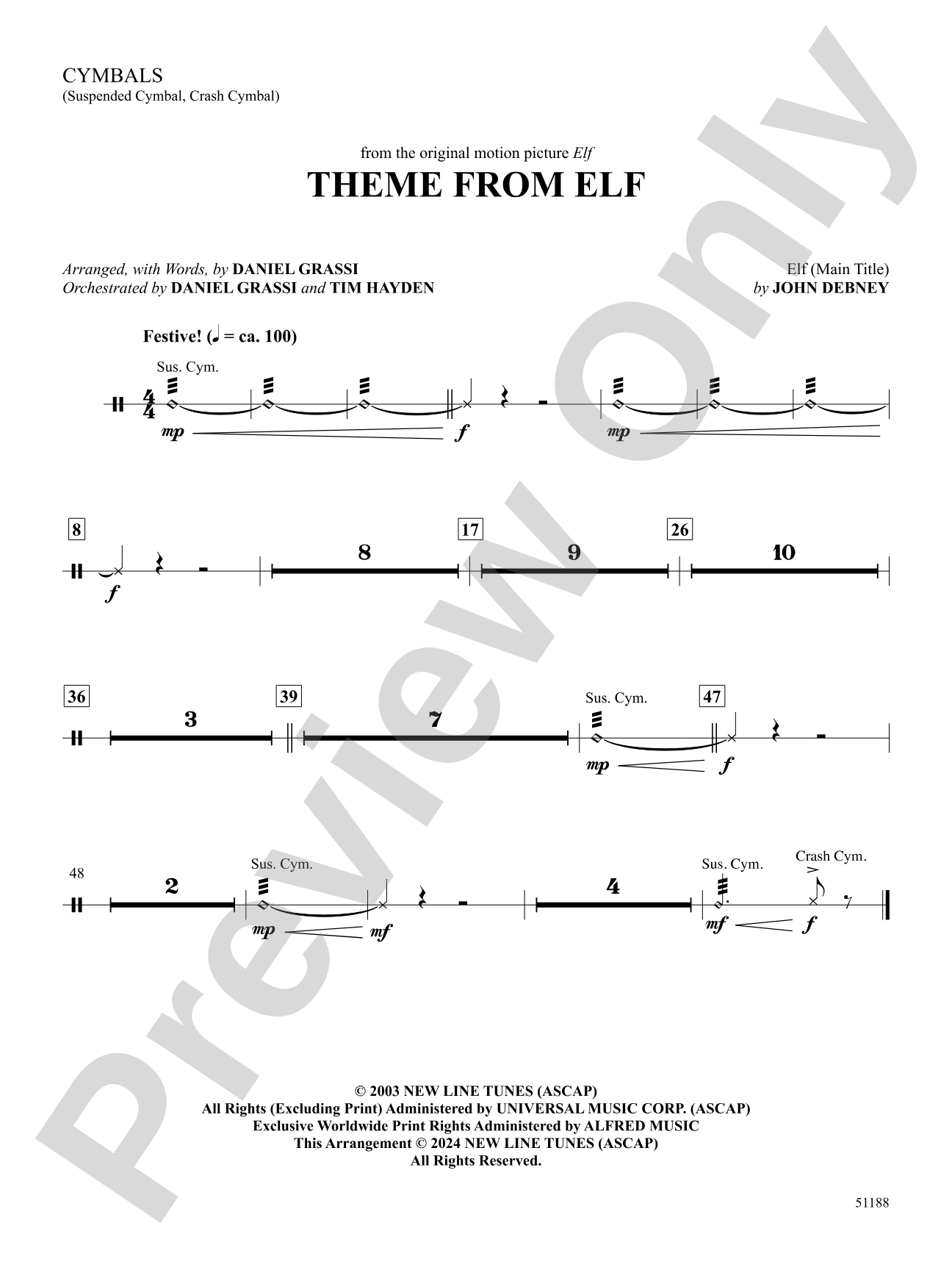 Theme from Elf: Cymbals
