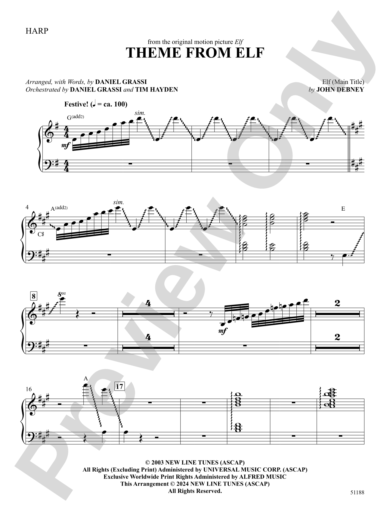 Theme from Elf: Harp