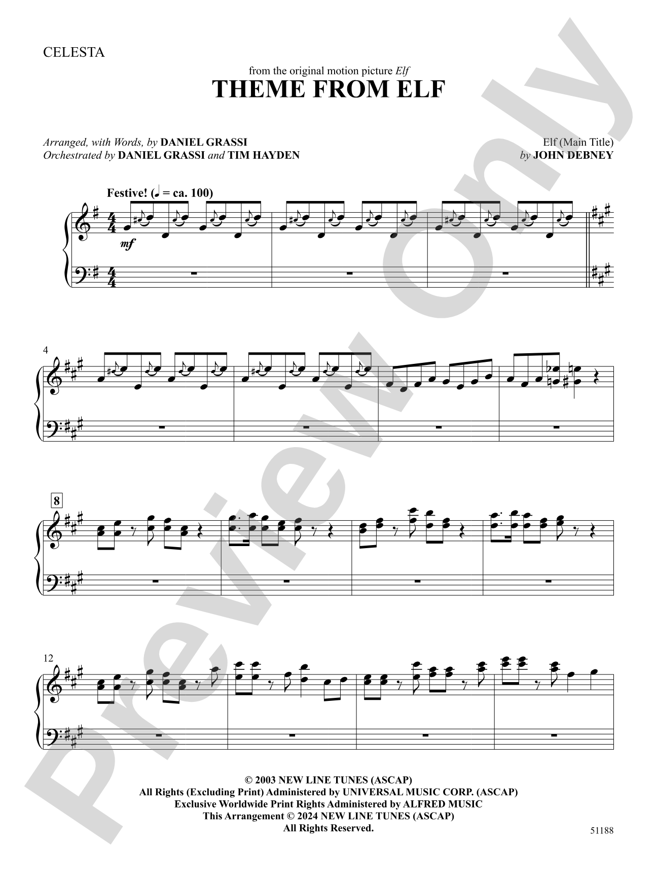 Theme from Elf: Piano/Celeste