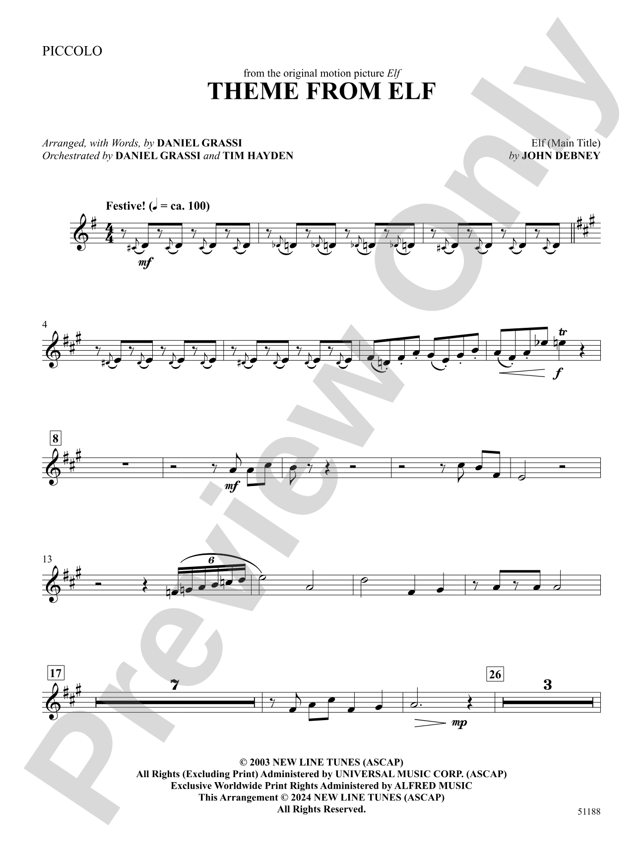 Theme from Elf: Piccolo