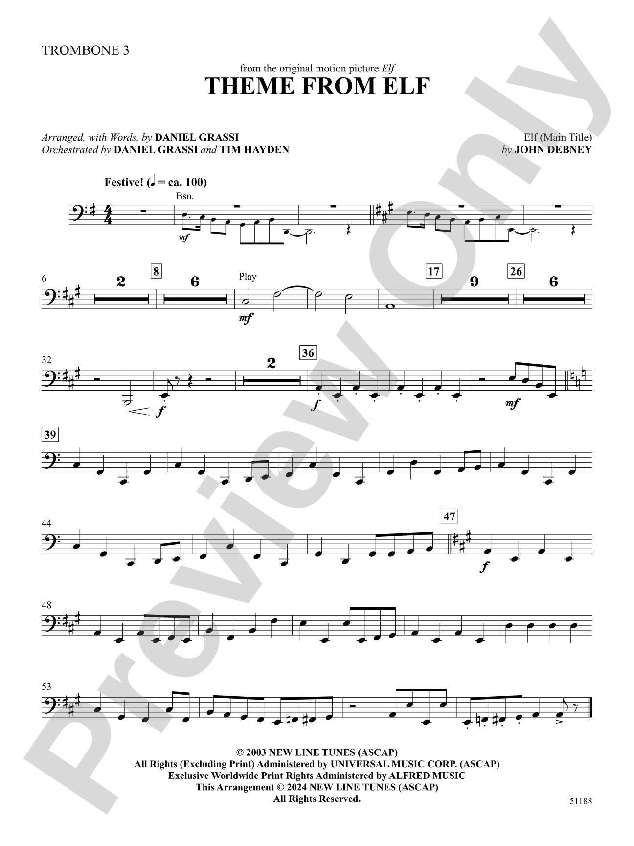 Theme from Elf: 3rd Trombone