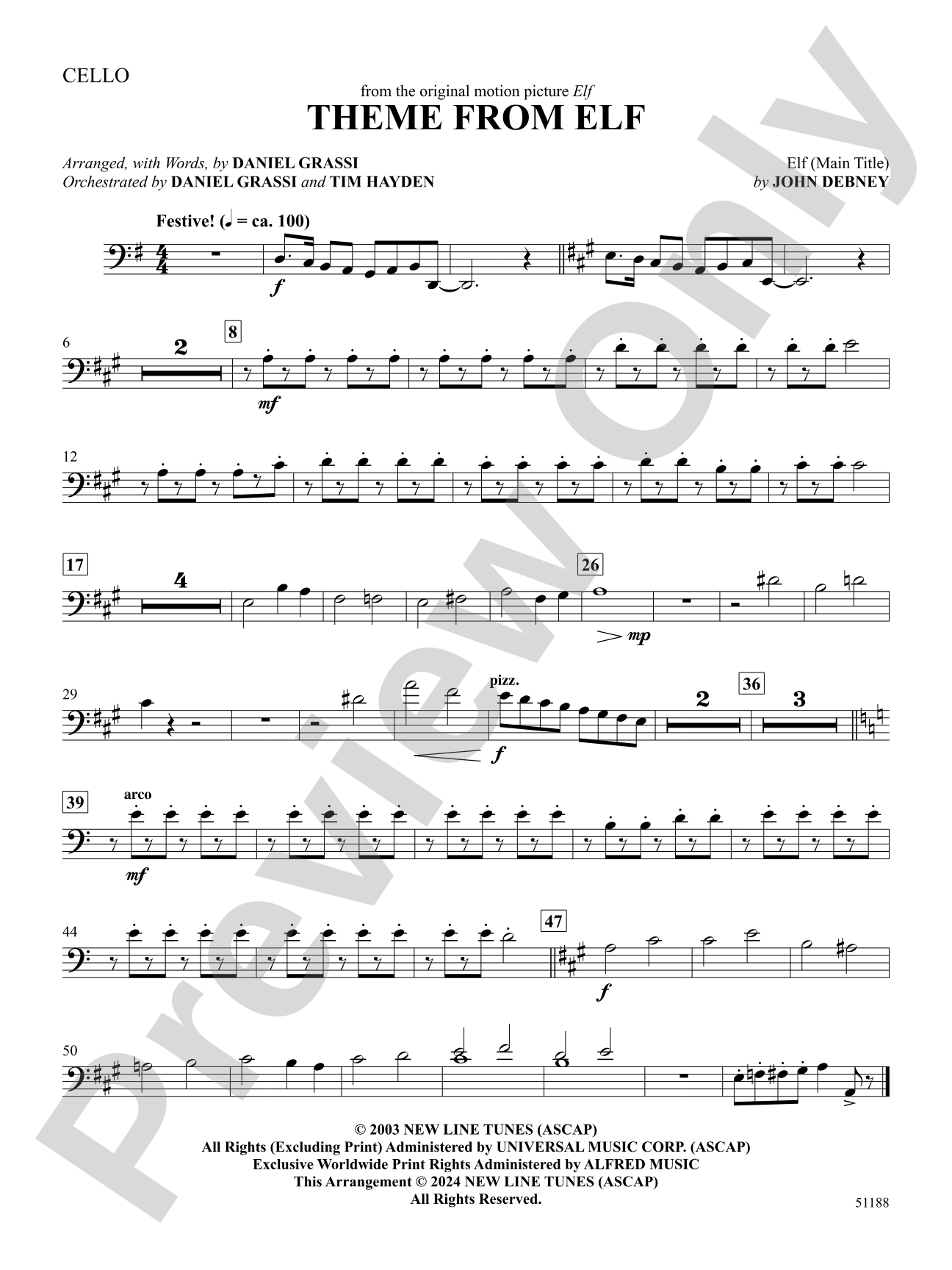 Theme from Elf: Cello