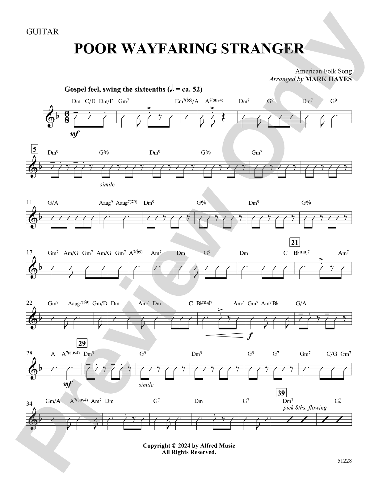 Poor Wayfaring Stranger: Guitar