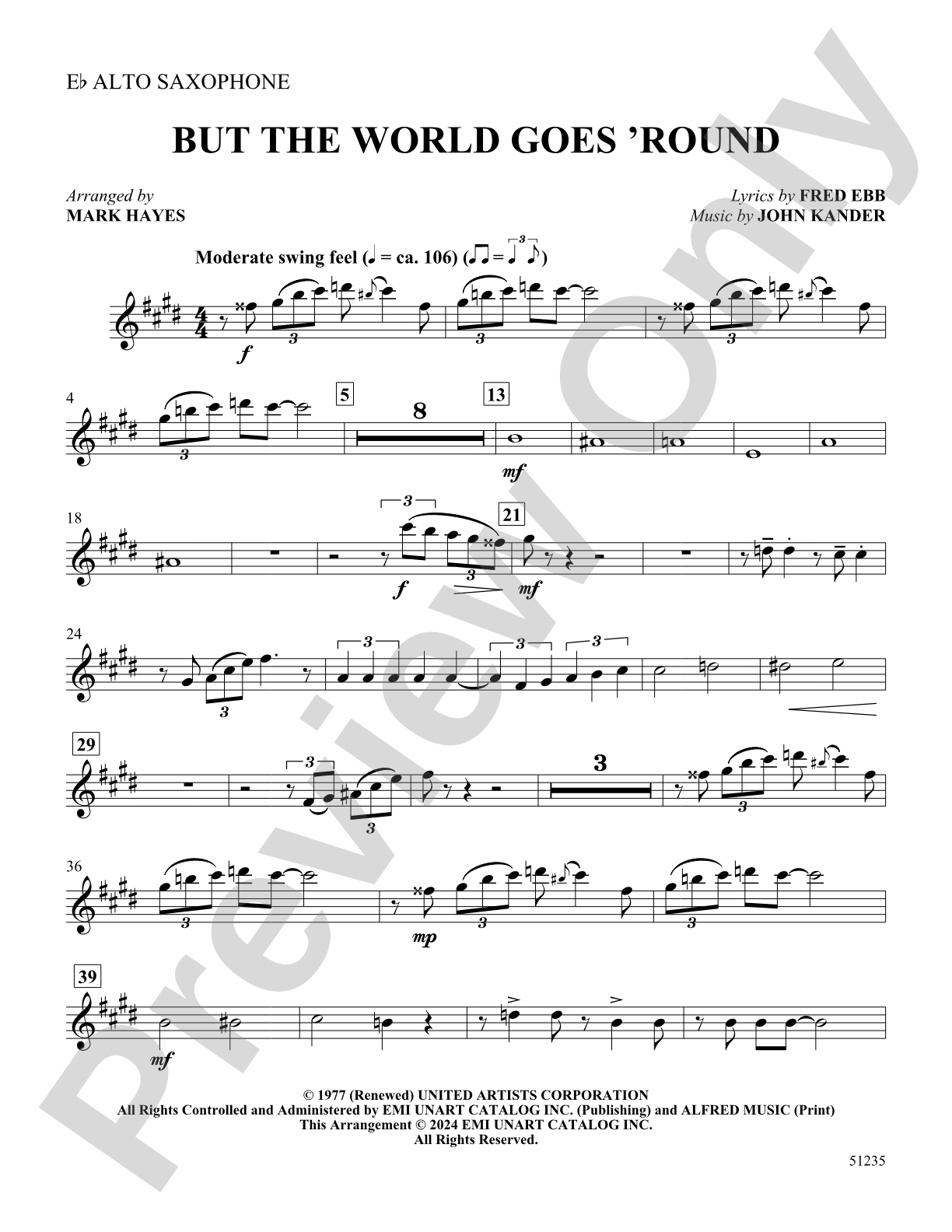 But the World Goes 'Round: E-flat Alto Saxophone