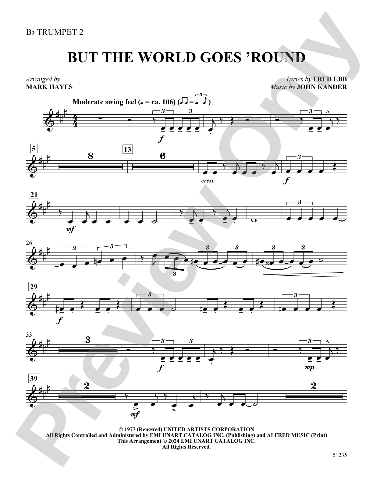 But the World Goes 'Round: 2nd B-flat Trumpet