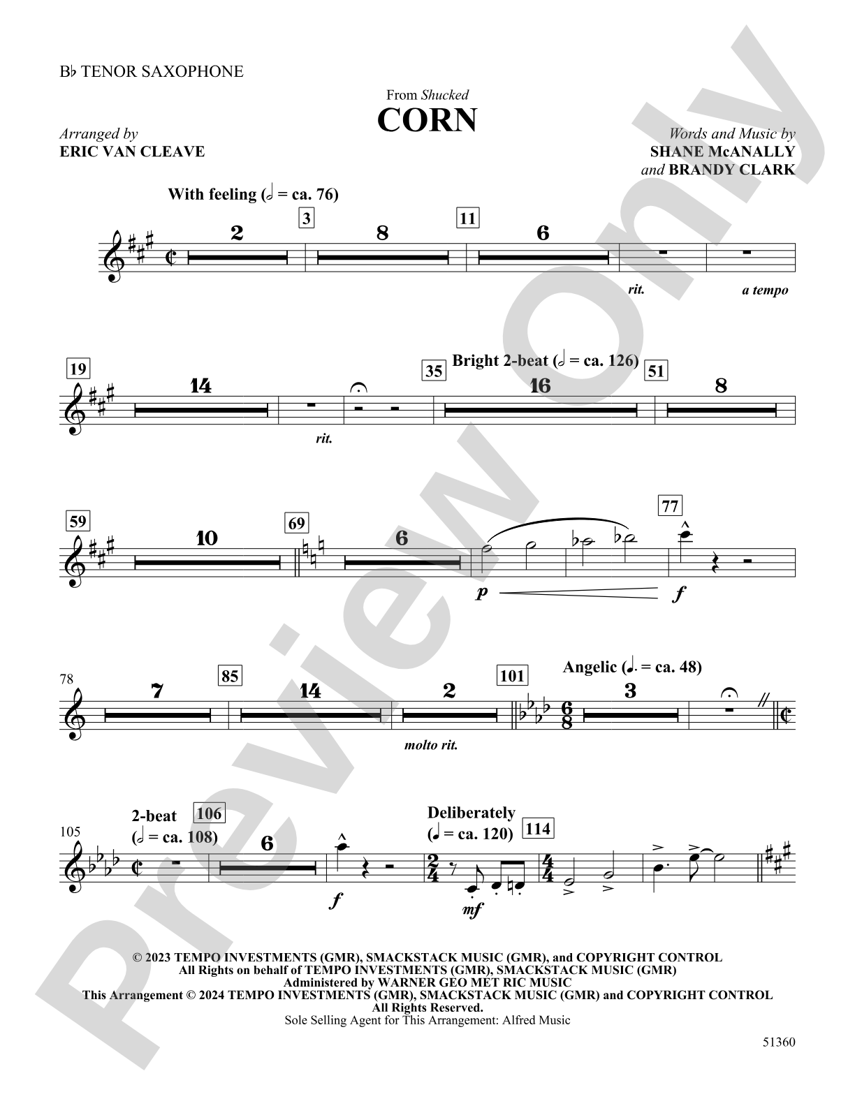 Corn: B-flat Tenor Saxophone