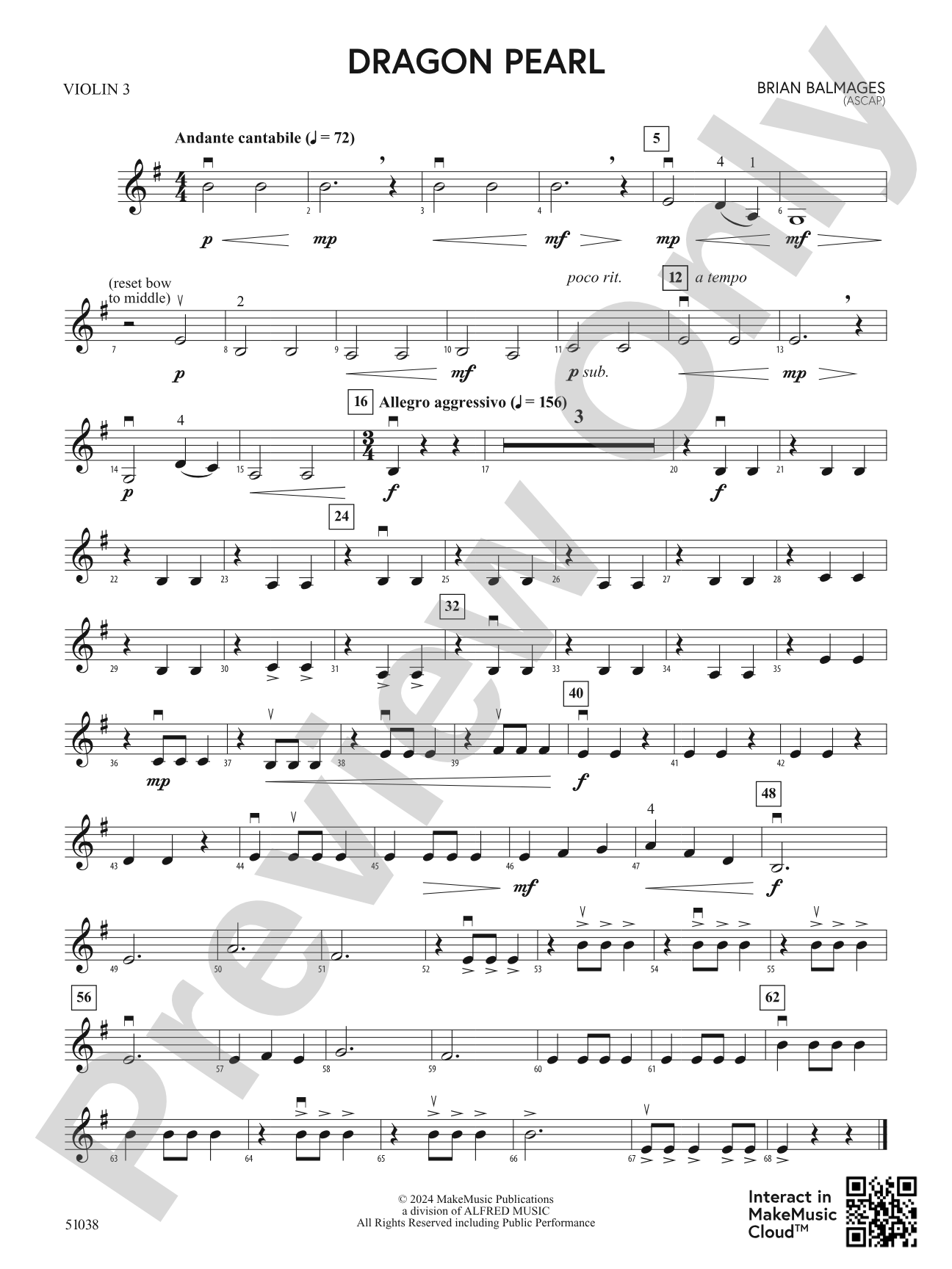 Dragon Pearl: 3rd Violin (Viola [TC])