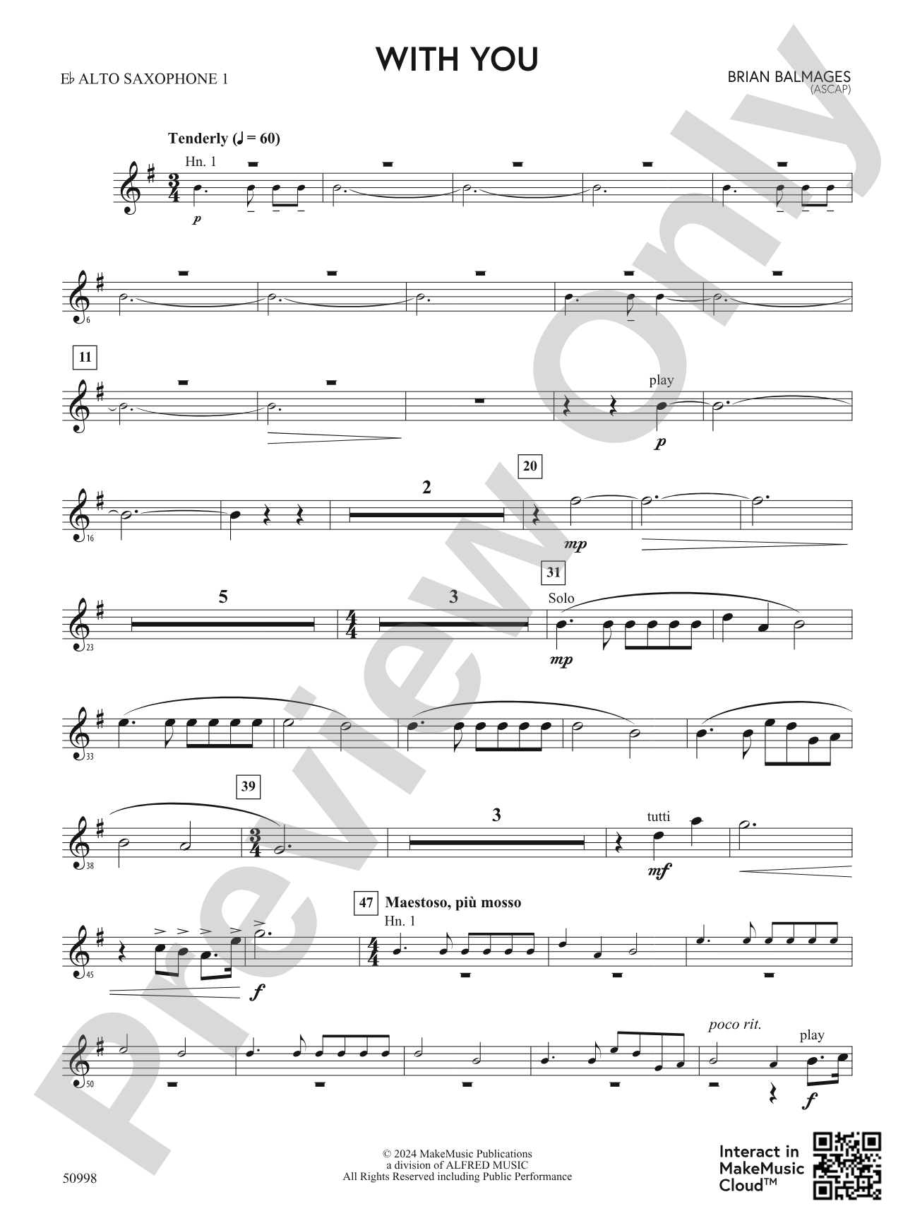 With You: E-flat Alto Saxophone