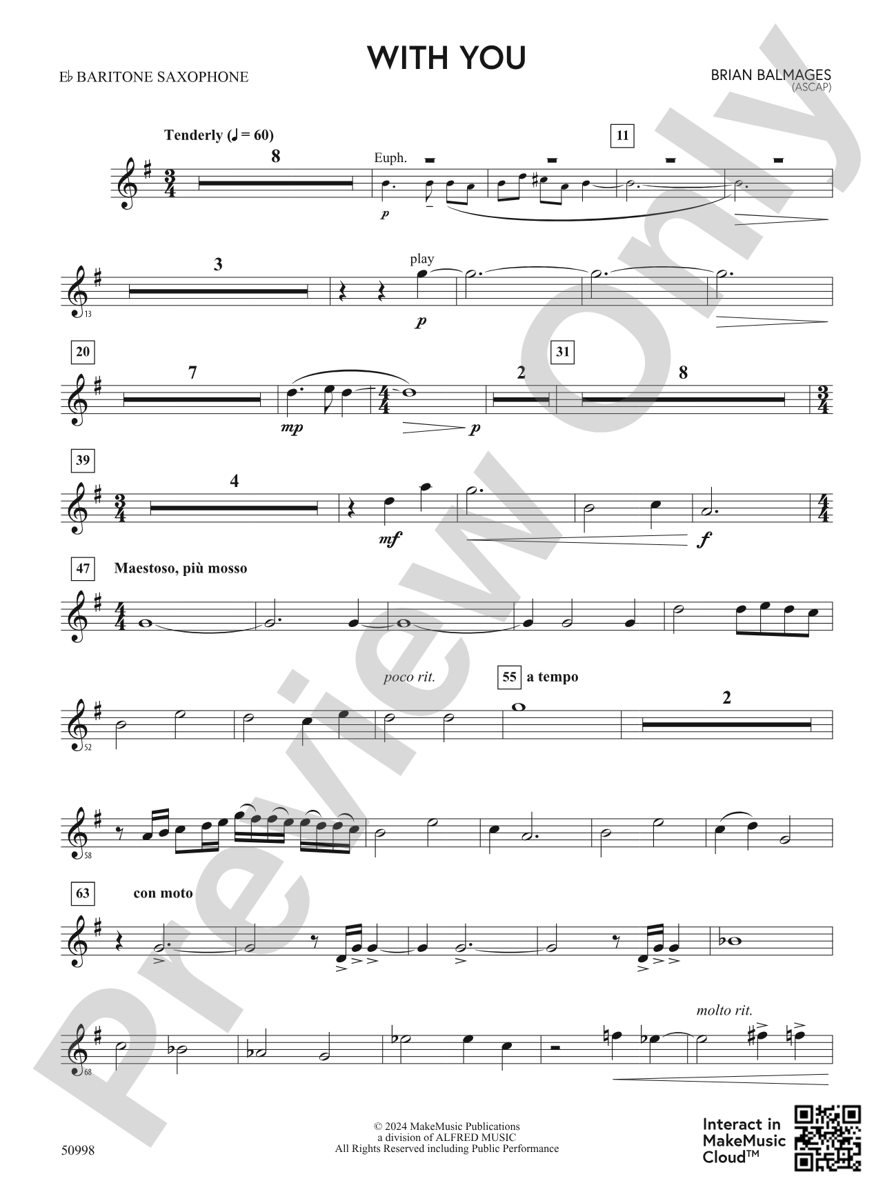 With You: E-flat Baritone Saxophone