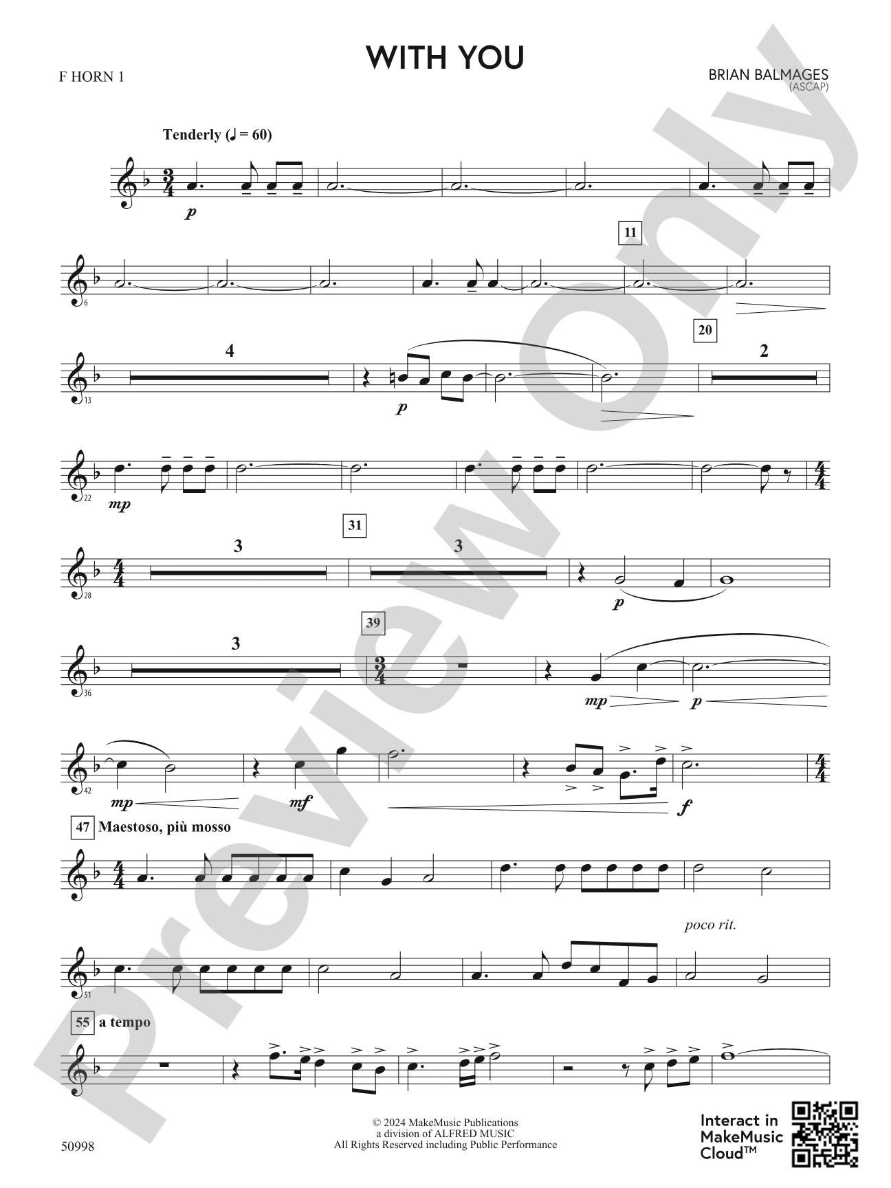 With You: 1st F Horn