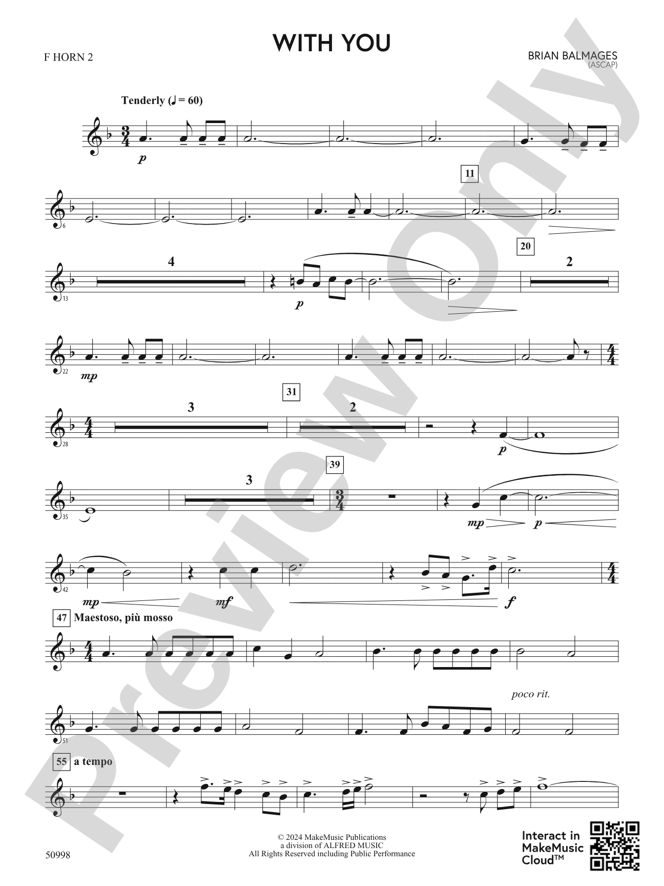 With You: 2nd F Horn