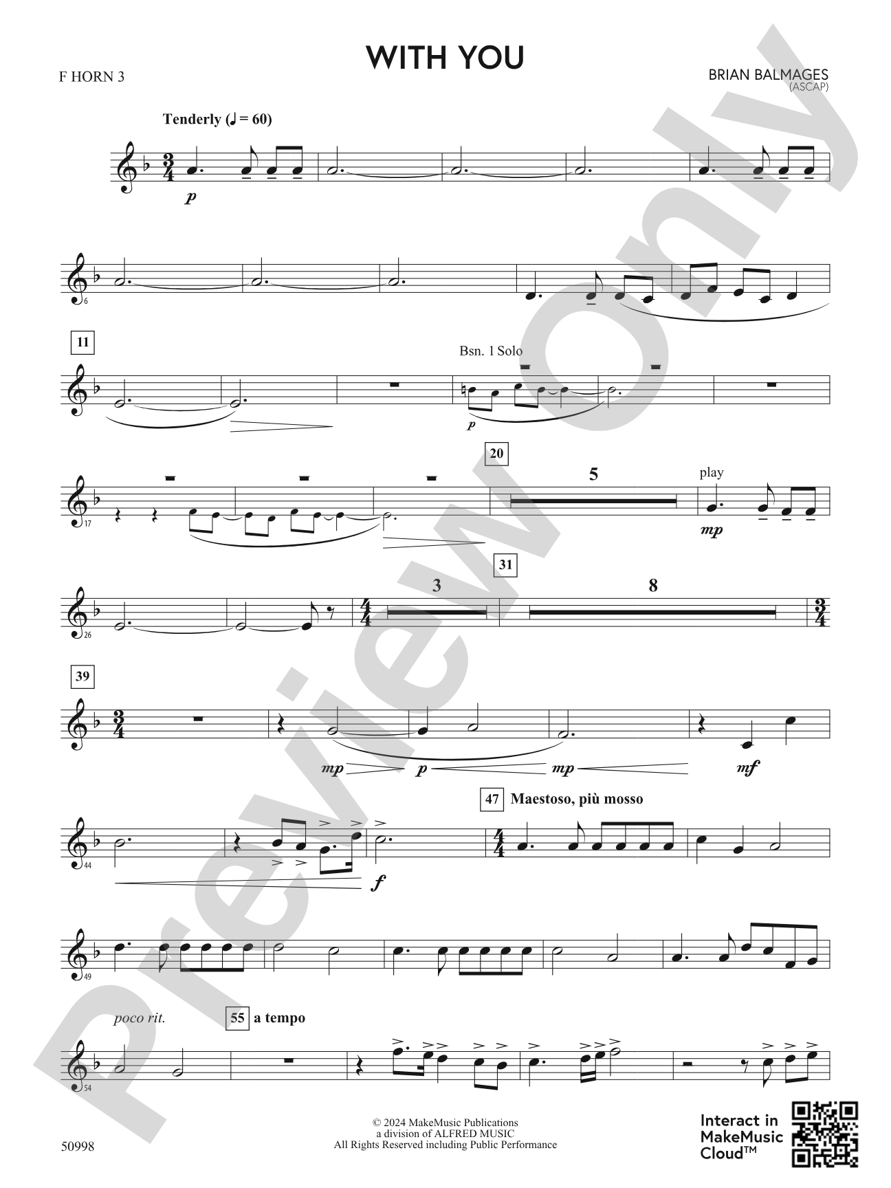 With You: 3rd F Horn