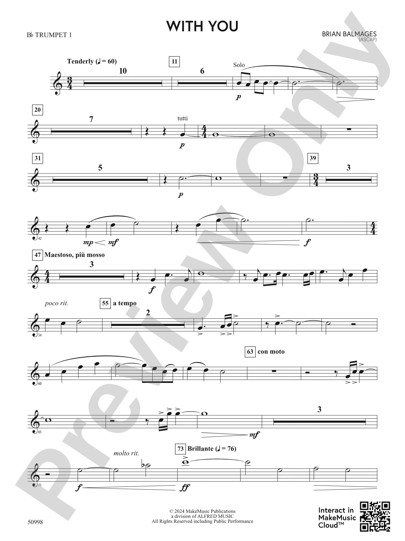 With You: 1st B-flat Trumpet