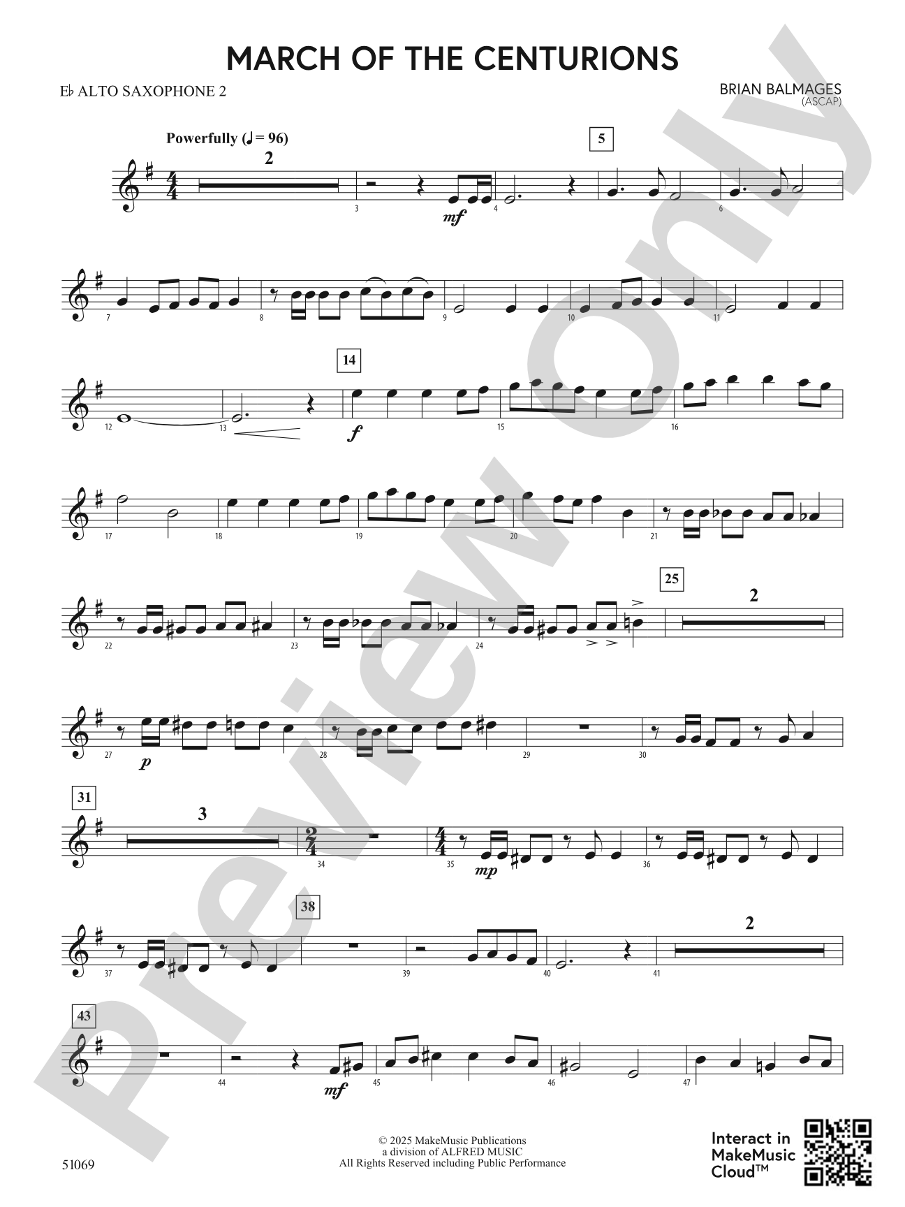 March of the Centurions: 2nd E-flat Alto Saxophone