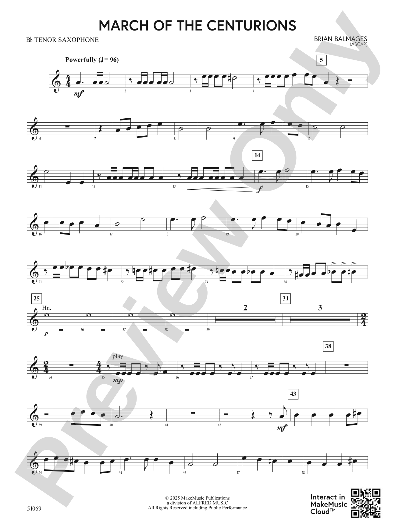 March of the Centurions: B-flat Tenor Saxophone