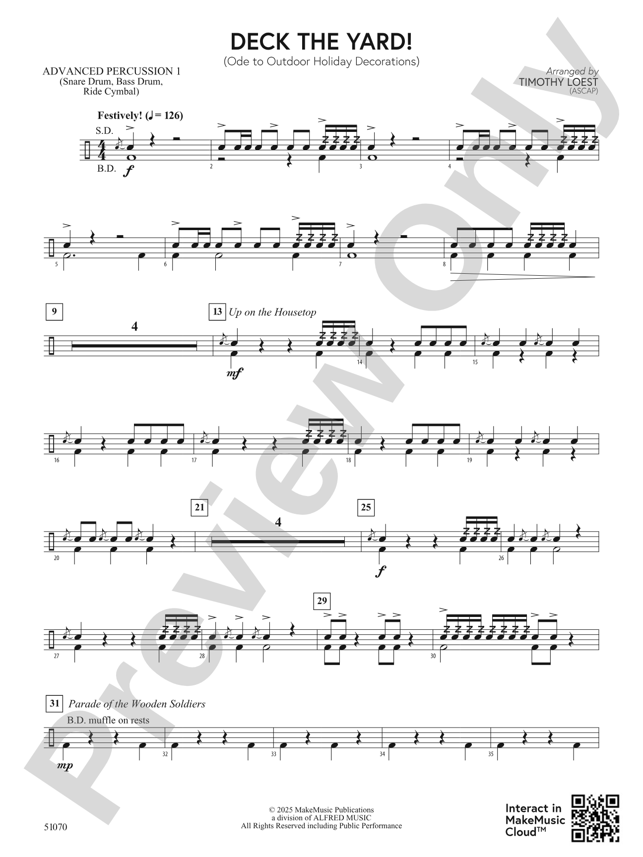 Deck the Yard!: Advanced Percussion 1
