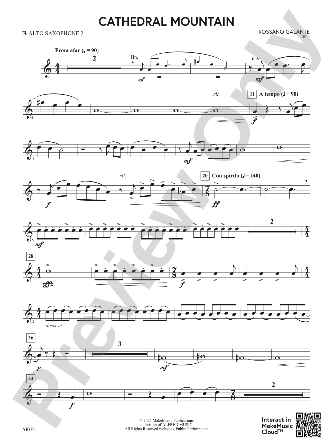 Cathedral Mountain: 2nd E-flat Alto Saxophone