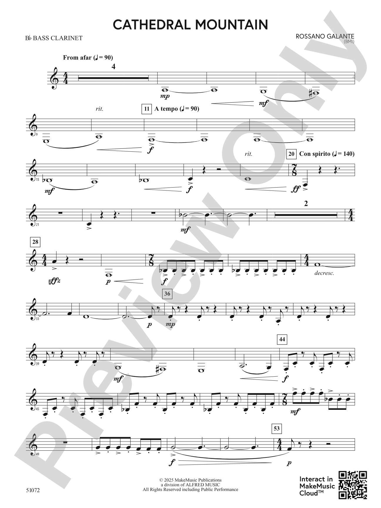 Cathedral Mountain: B-flat Bass Clarinet