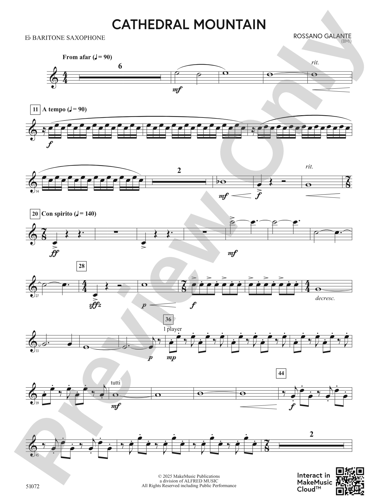 Cathedral Mountain: E-flat Baritone Saxophone