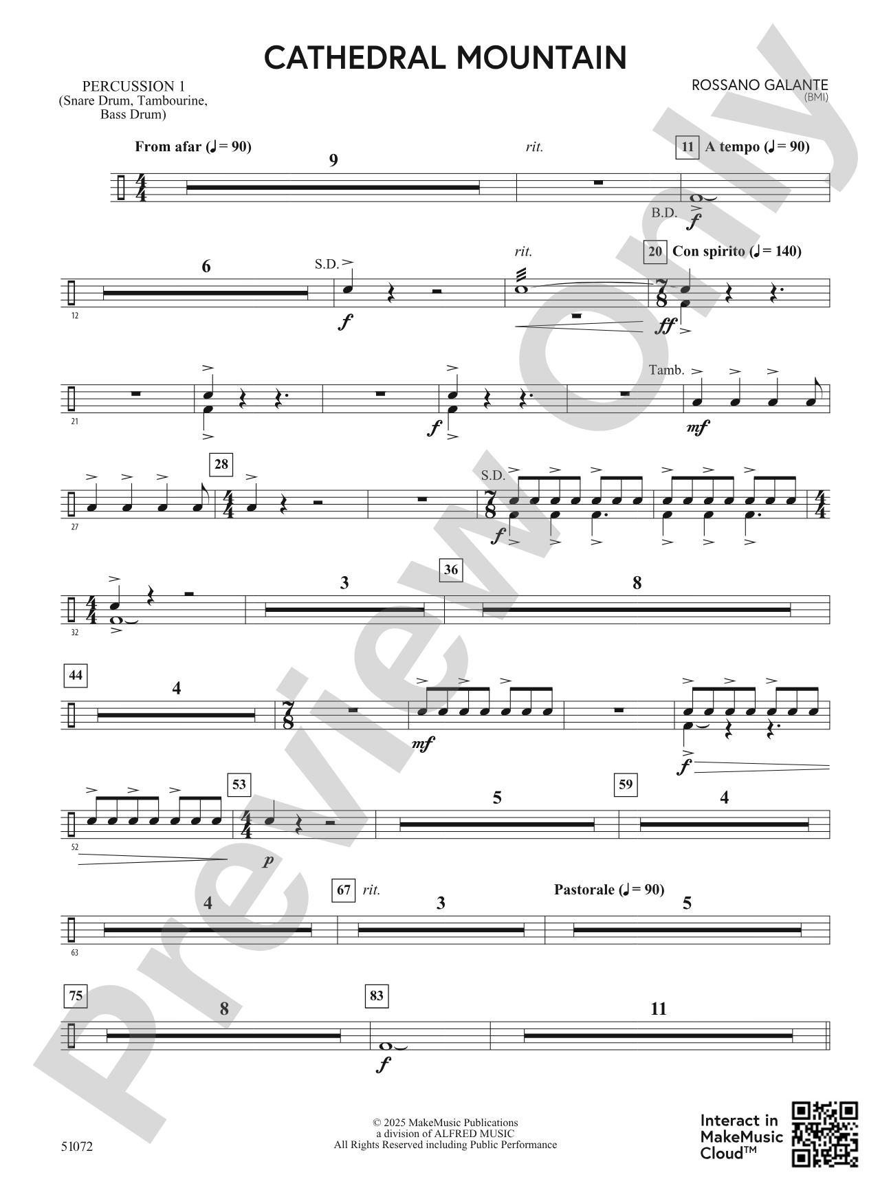 Cathedral Mountain: 1st Percussion