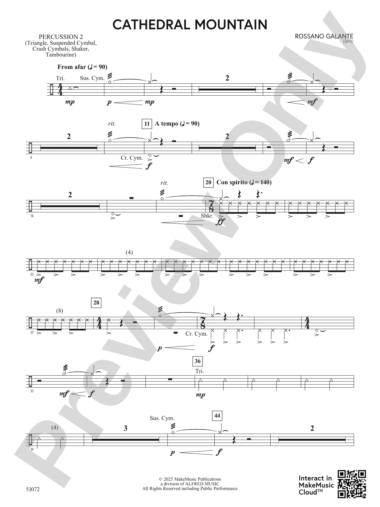 Cathedral Mountain: 2nd Percussion