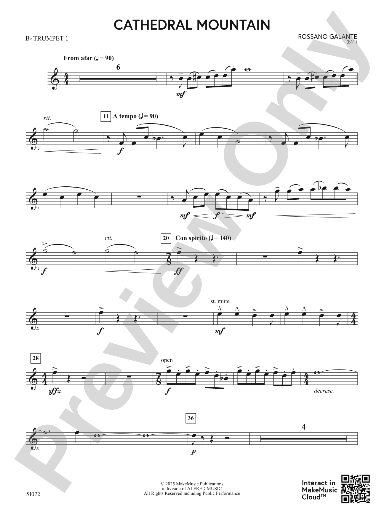 Cathedral Mountain: 1st B-flat Trumpet
