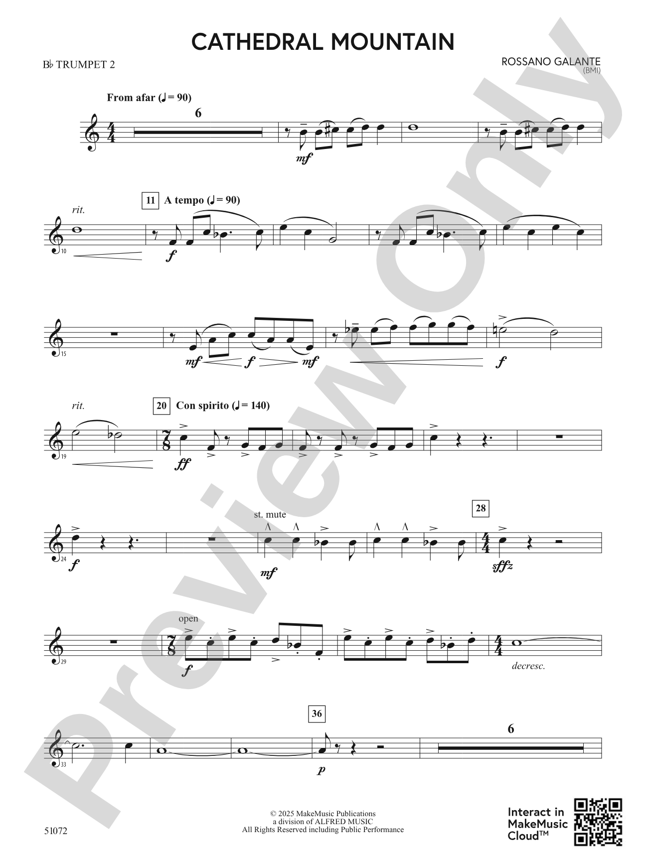 Cathedral Mountain: 2nd B-flat Trumpet