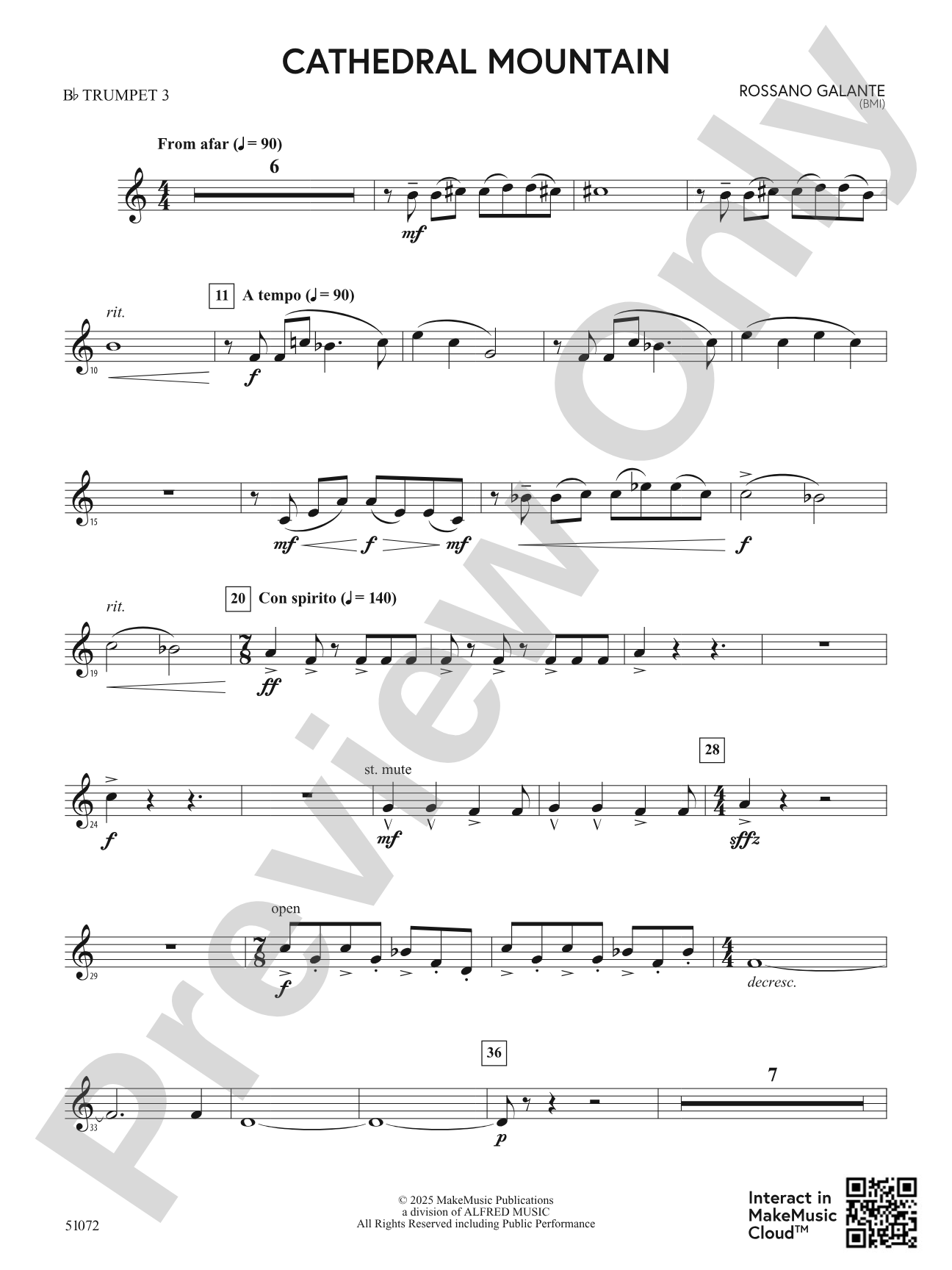 Cathedral Mountain: 3rd B-flat Trumpet