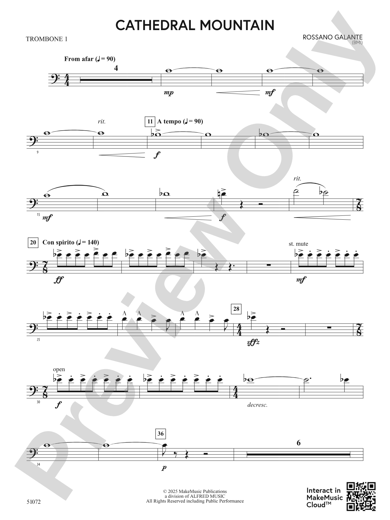 Cathedral Mountain: 1st Trombone