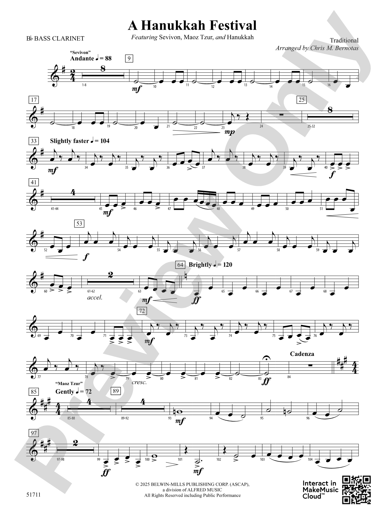 A Hanukkah Festival: B-flat Bass Clarinet