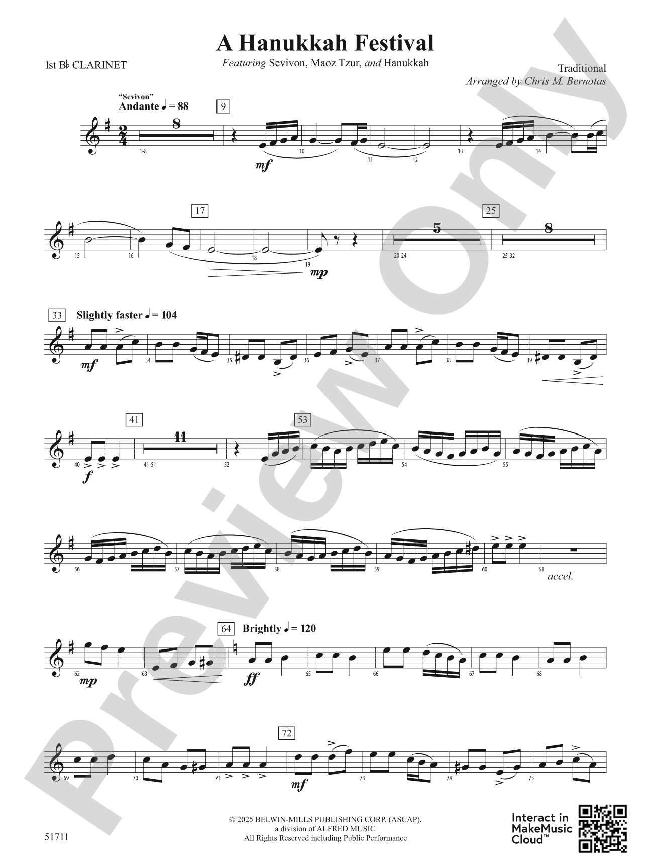 A Hanukkah Festival: 1st B-flat Clarinet