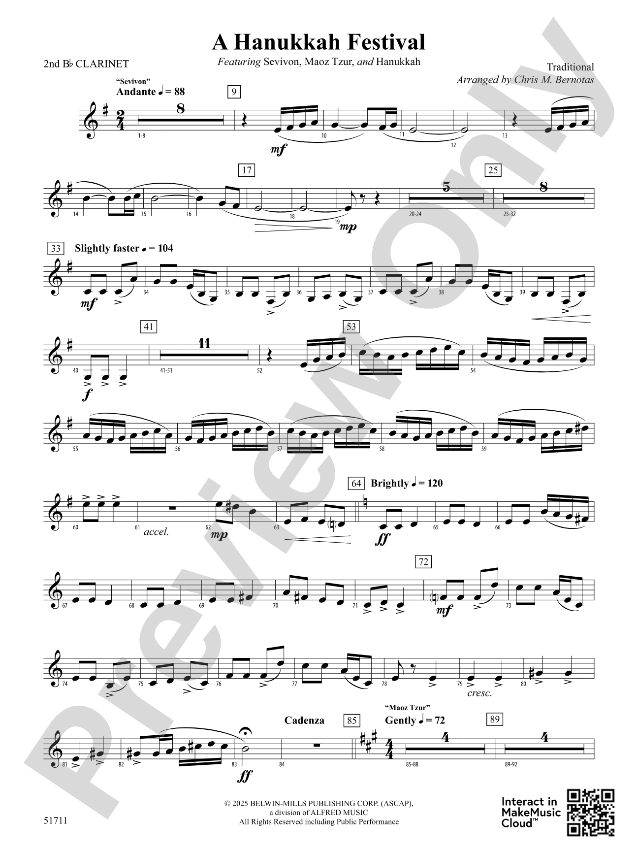 A Hanukkah Festival: 2nd B-flat Clarinet