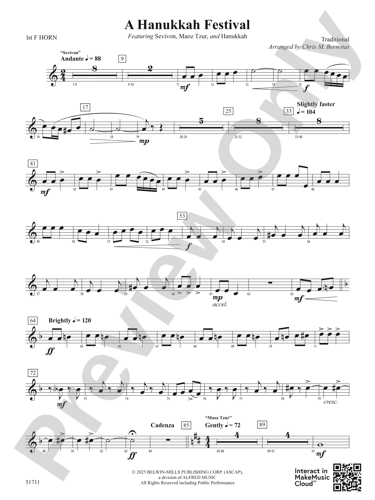 A Hanukkah Festival: 1st F Horn