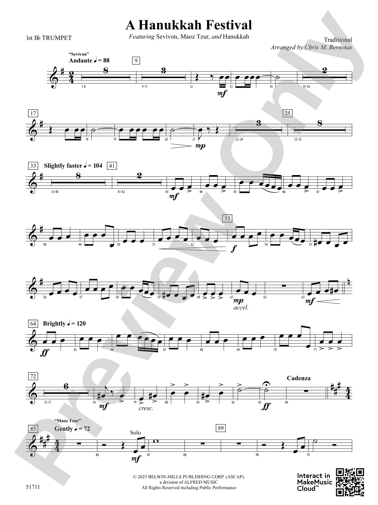 A Hanukkah Festival: 1st B-flat Trumpet