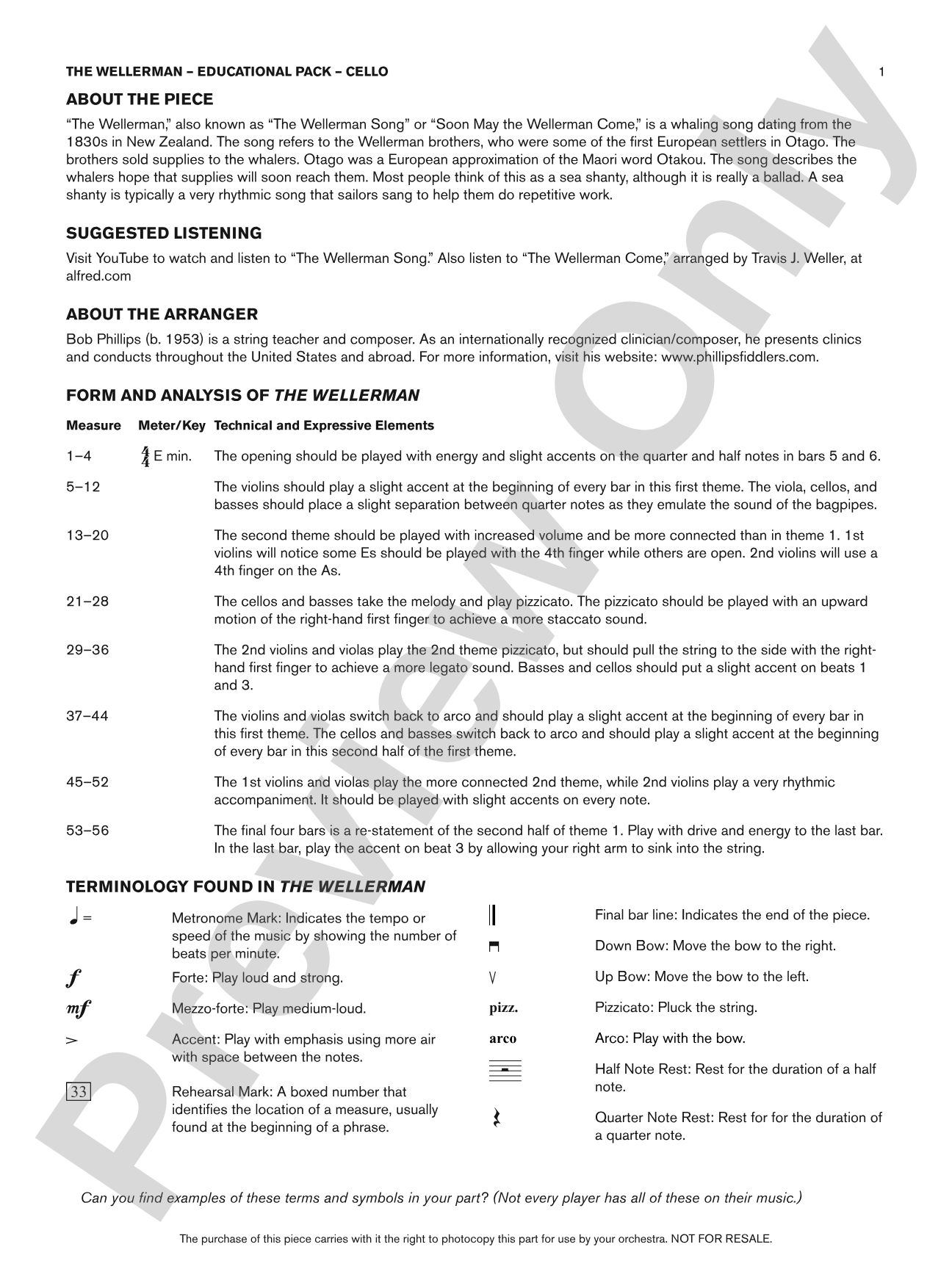 The Wellerman: Cello Educational Pack