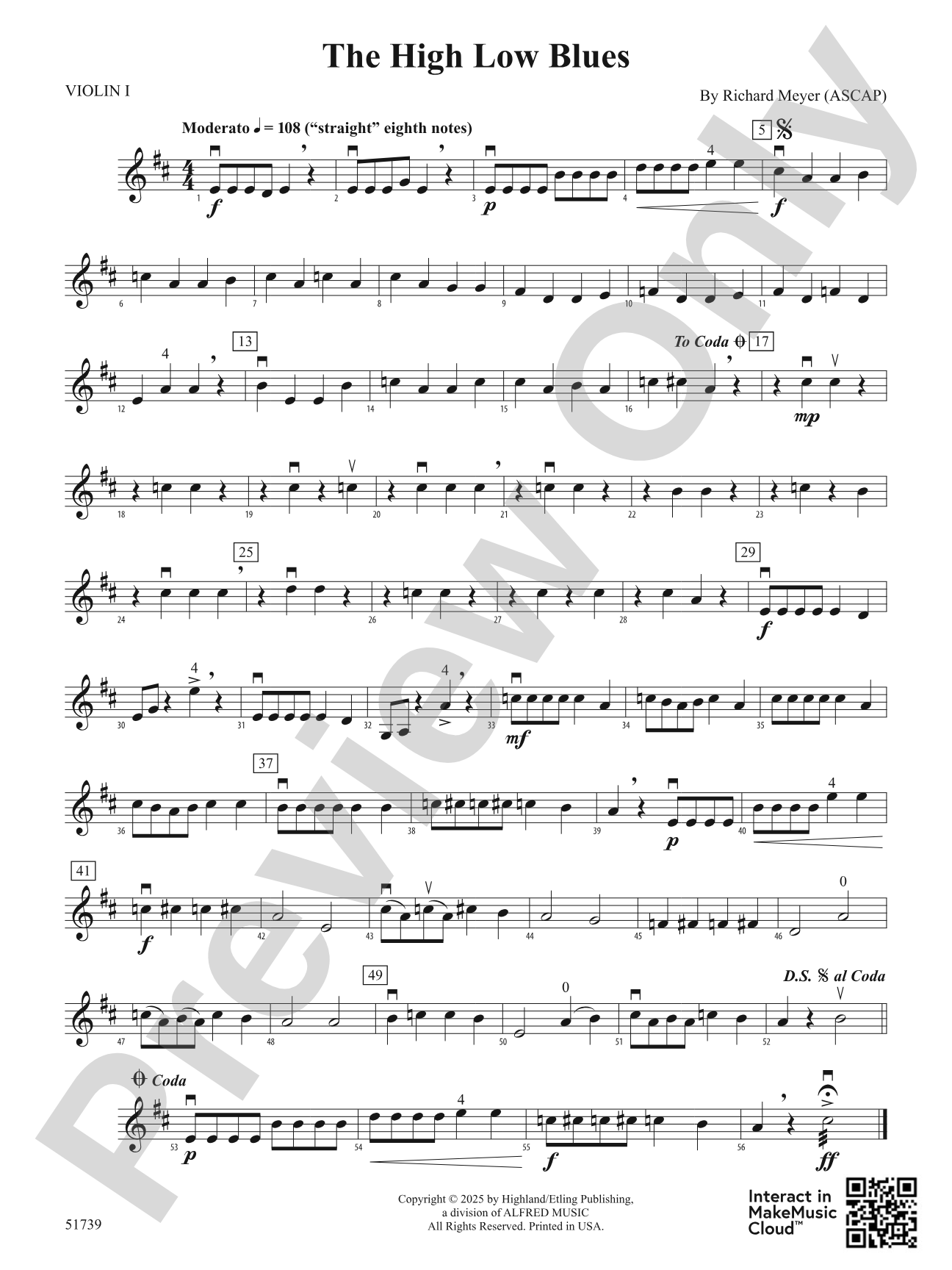 The High Low Blues: 1st Violin