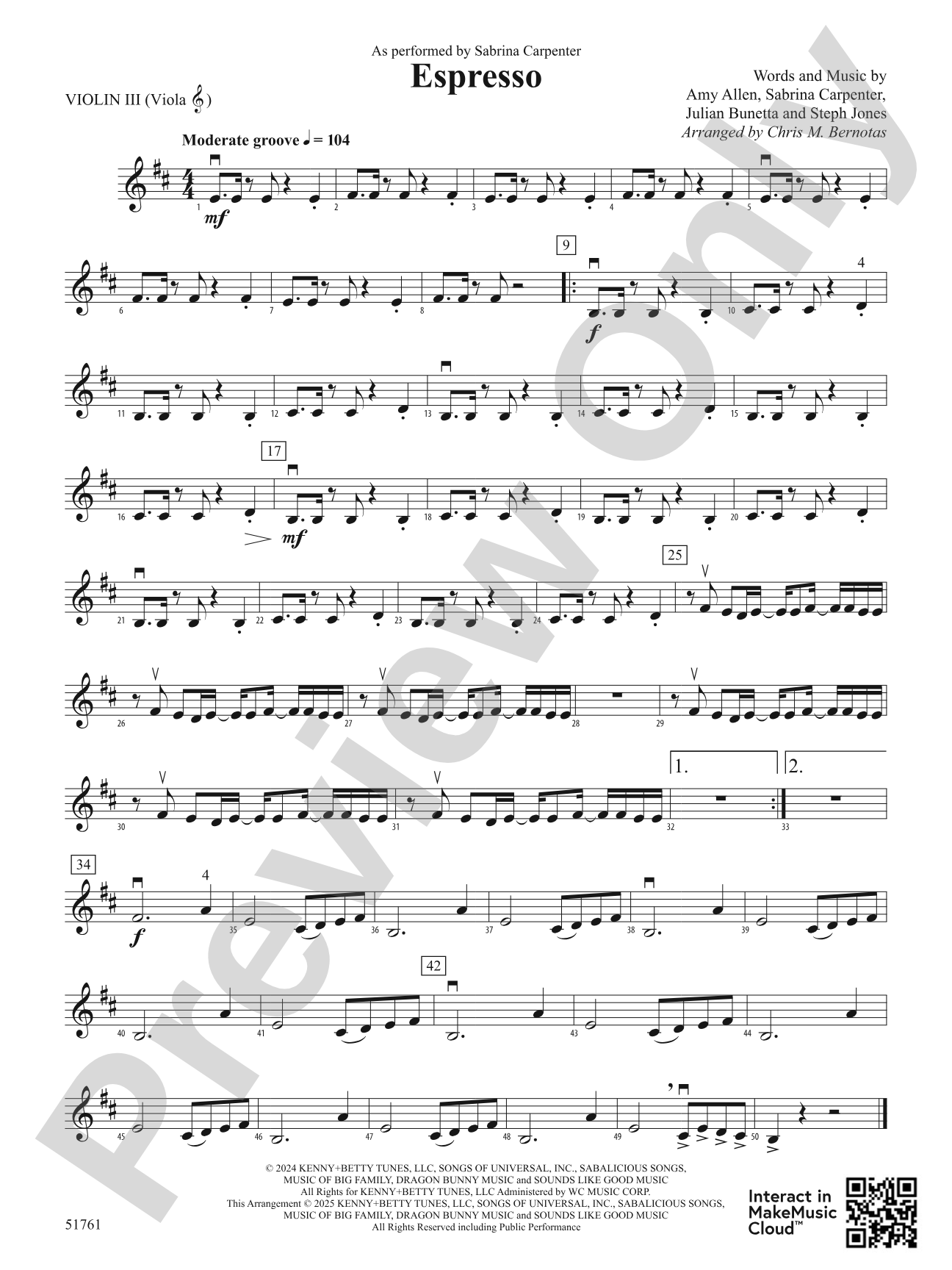 Espresso: 3rd Violin (Viola [TC])