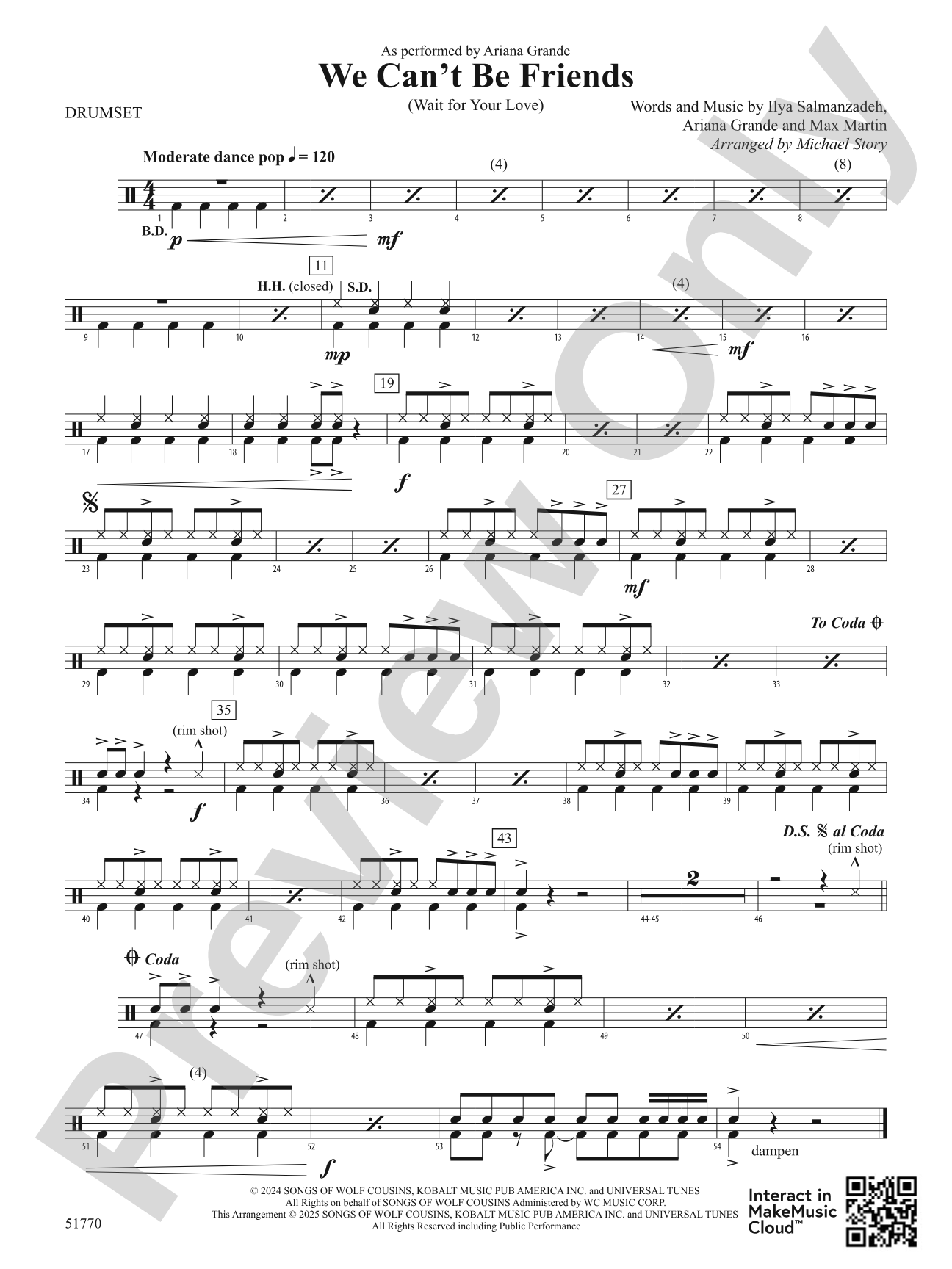 We Can't Be Friends: Drumset