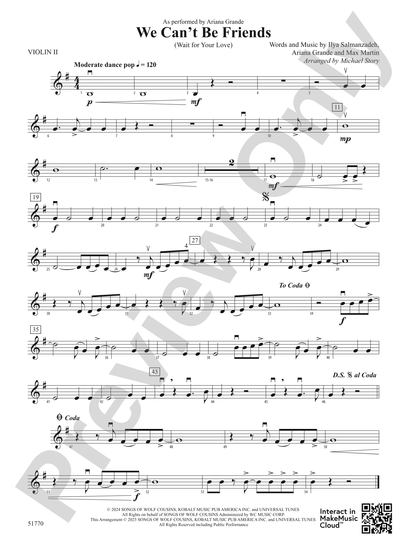 We Can't Be Friends: 2nd Violin