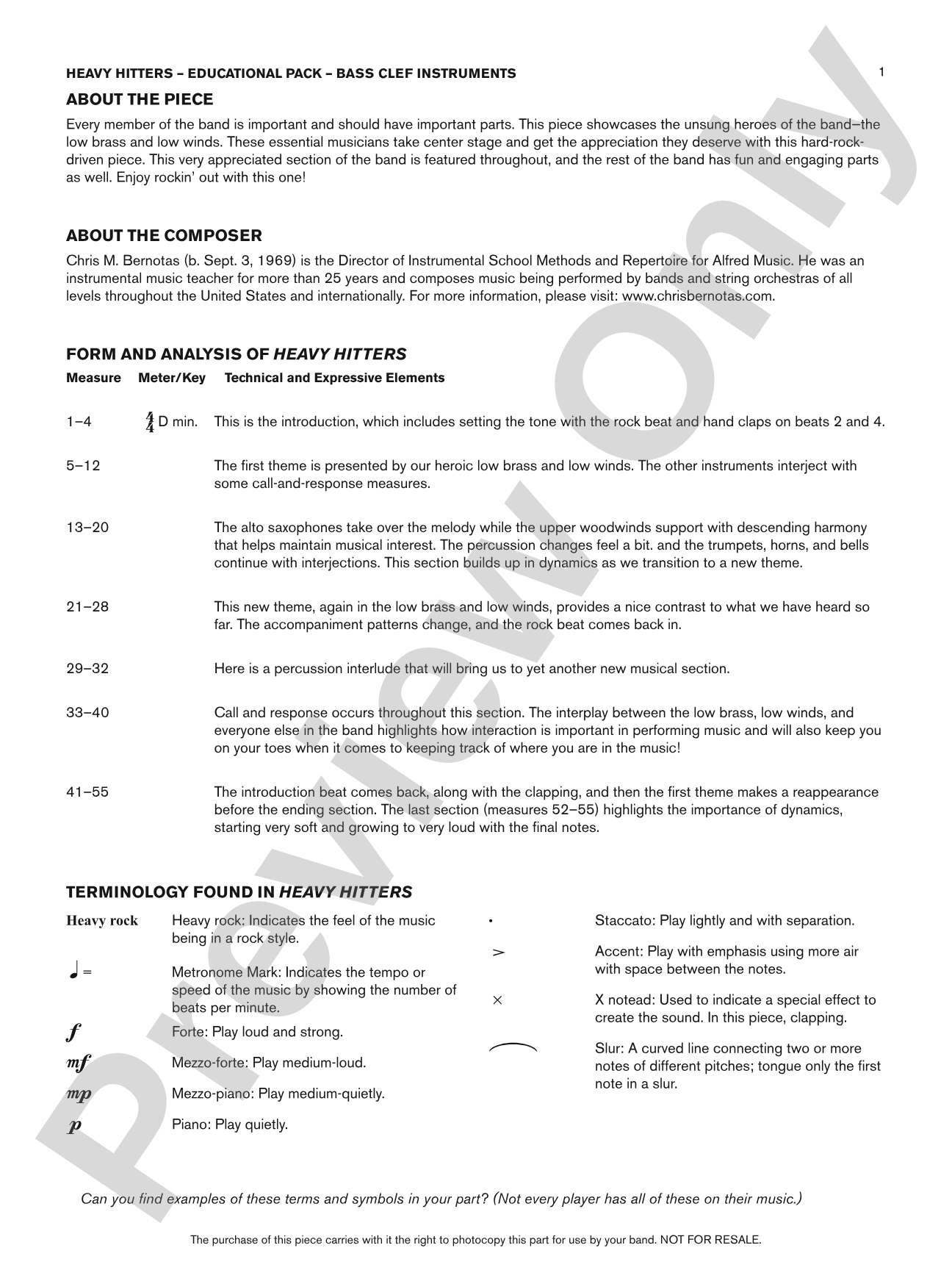 Heavy Hitters: Bass Clef Educational Pack