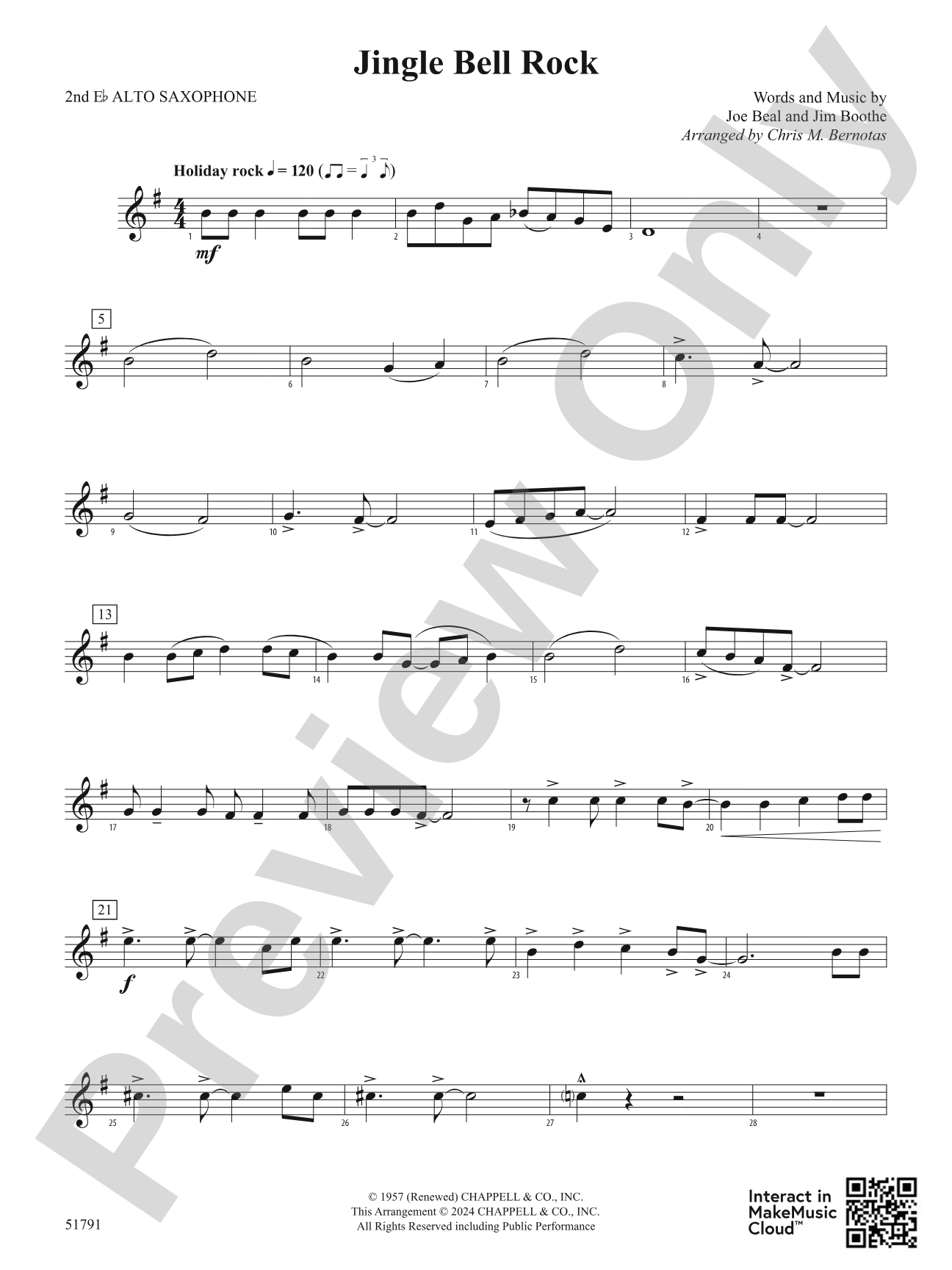 Jingle Bell Rock: 2nd E-flat Alto Saxophone