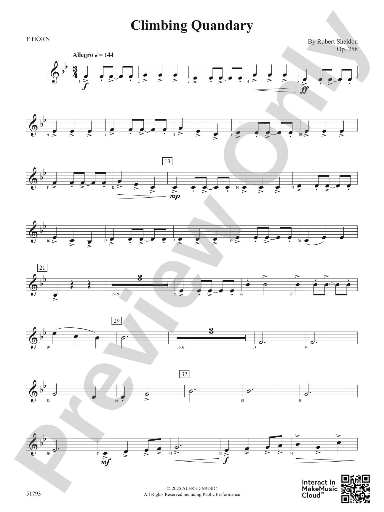 Climbing Quandary: 1st F Horn