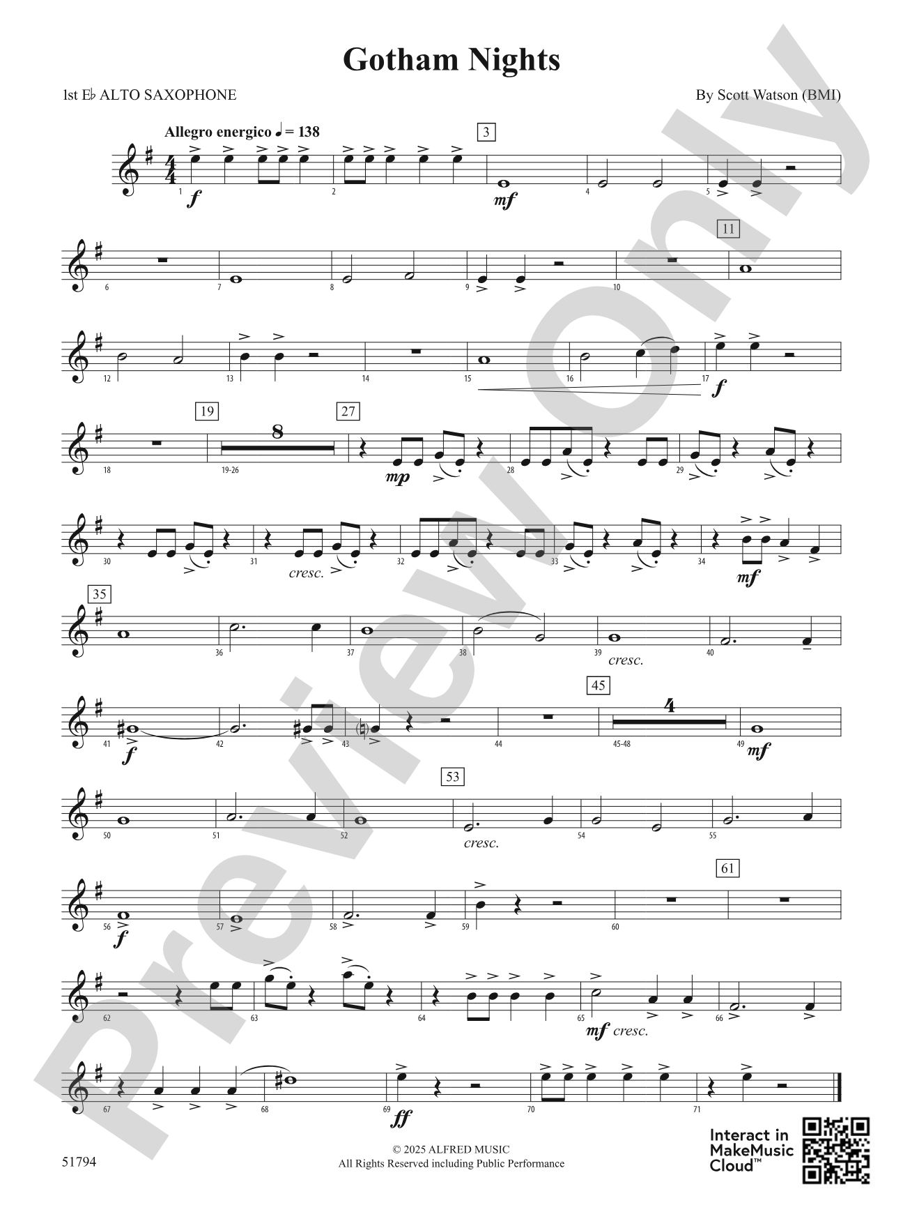 Gotham Nights: E-flat Alto Saxophone