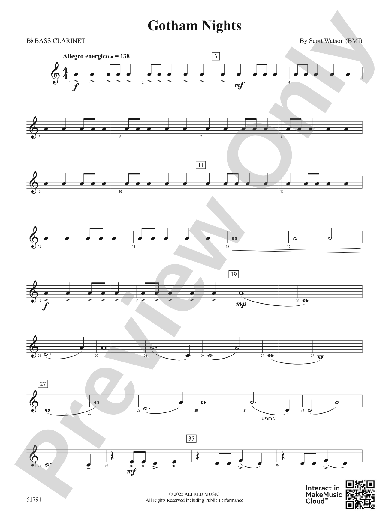 Gotham Nights: B-flat Bass Clarinet