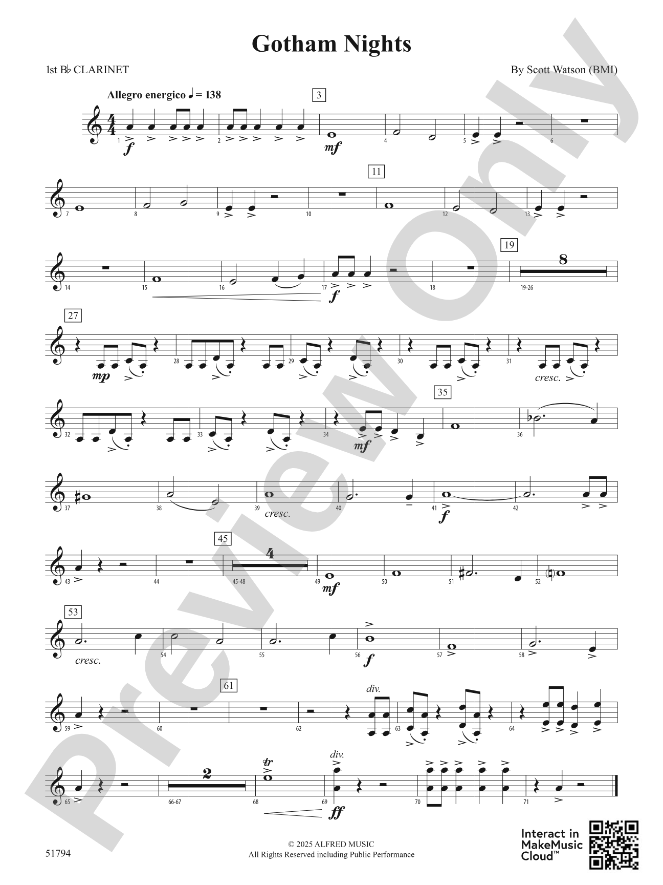 Gotham Nights: 1st B-flat Clarinet